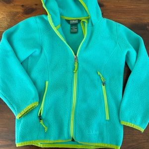 Girls 5/6 Lands End Teal Fleece Zipup Hoodie